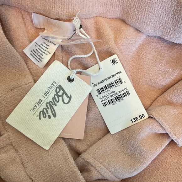 NWT CozyChic Ultra Lite Barbie Jogger in Dusty Rose/White - Picture 9 of 9